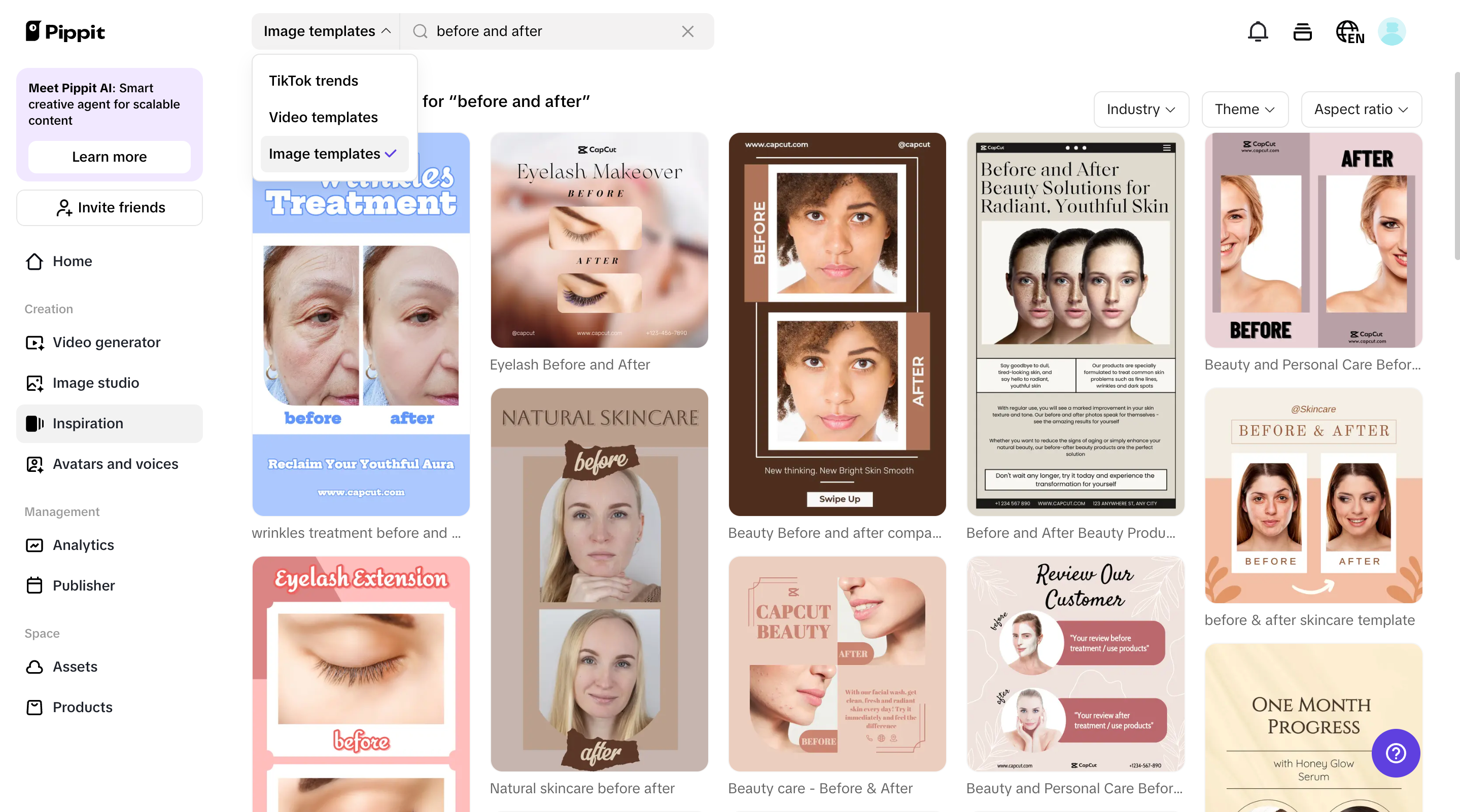 Mga template na pinapagana ng AI