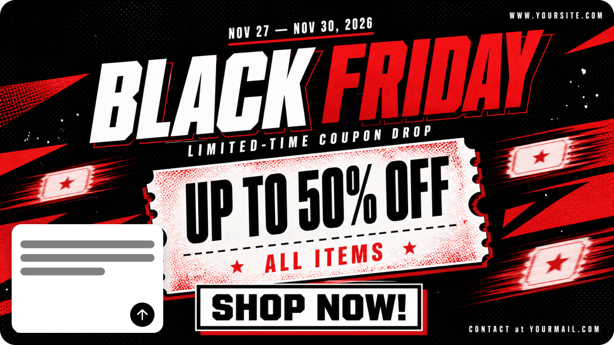Crea carteles del Black Friday a partir de texto e imágenes