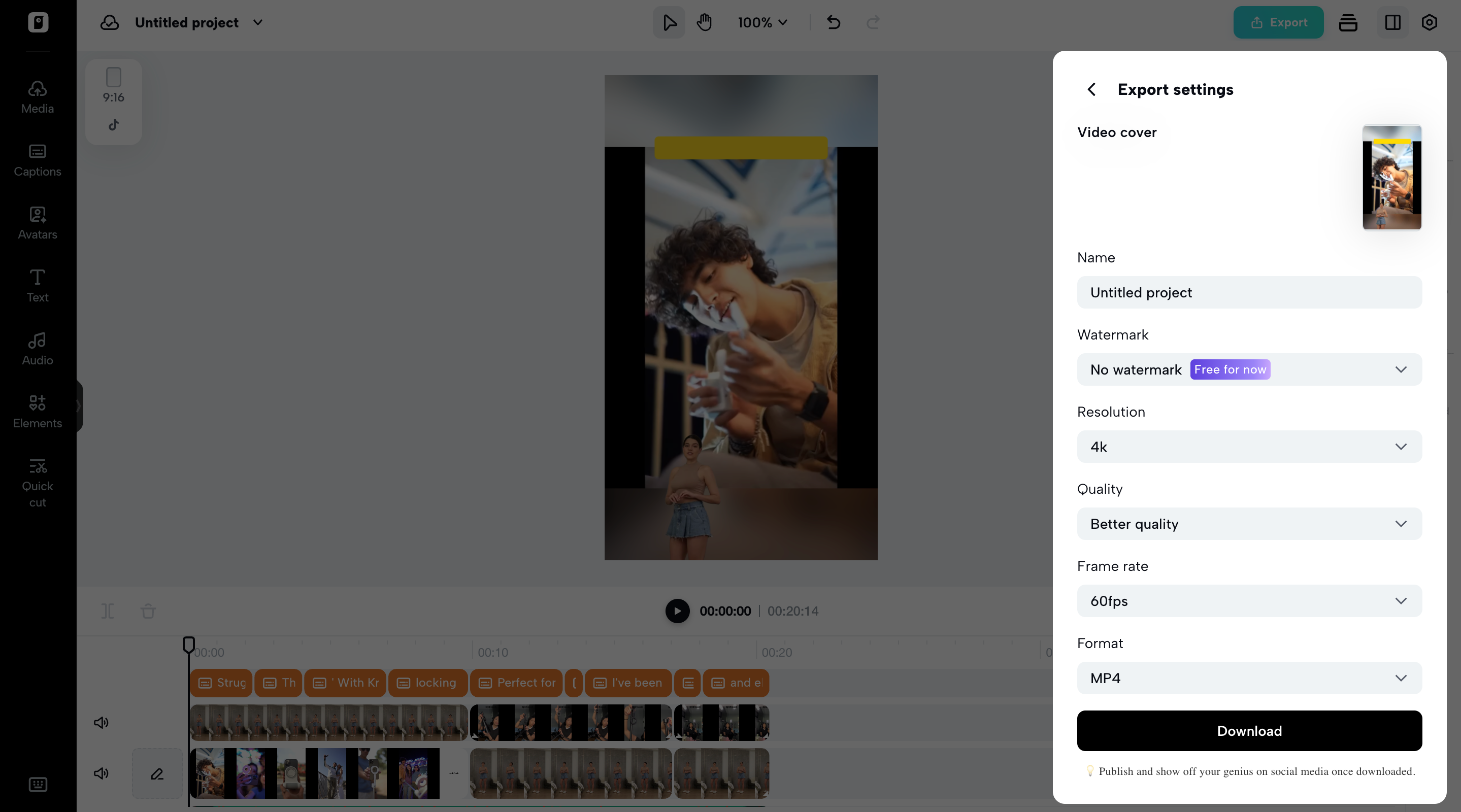 High-resolution export