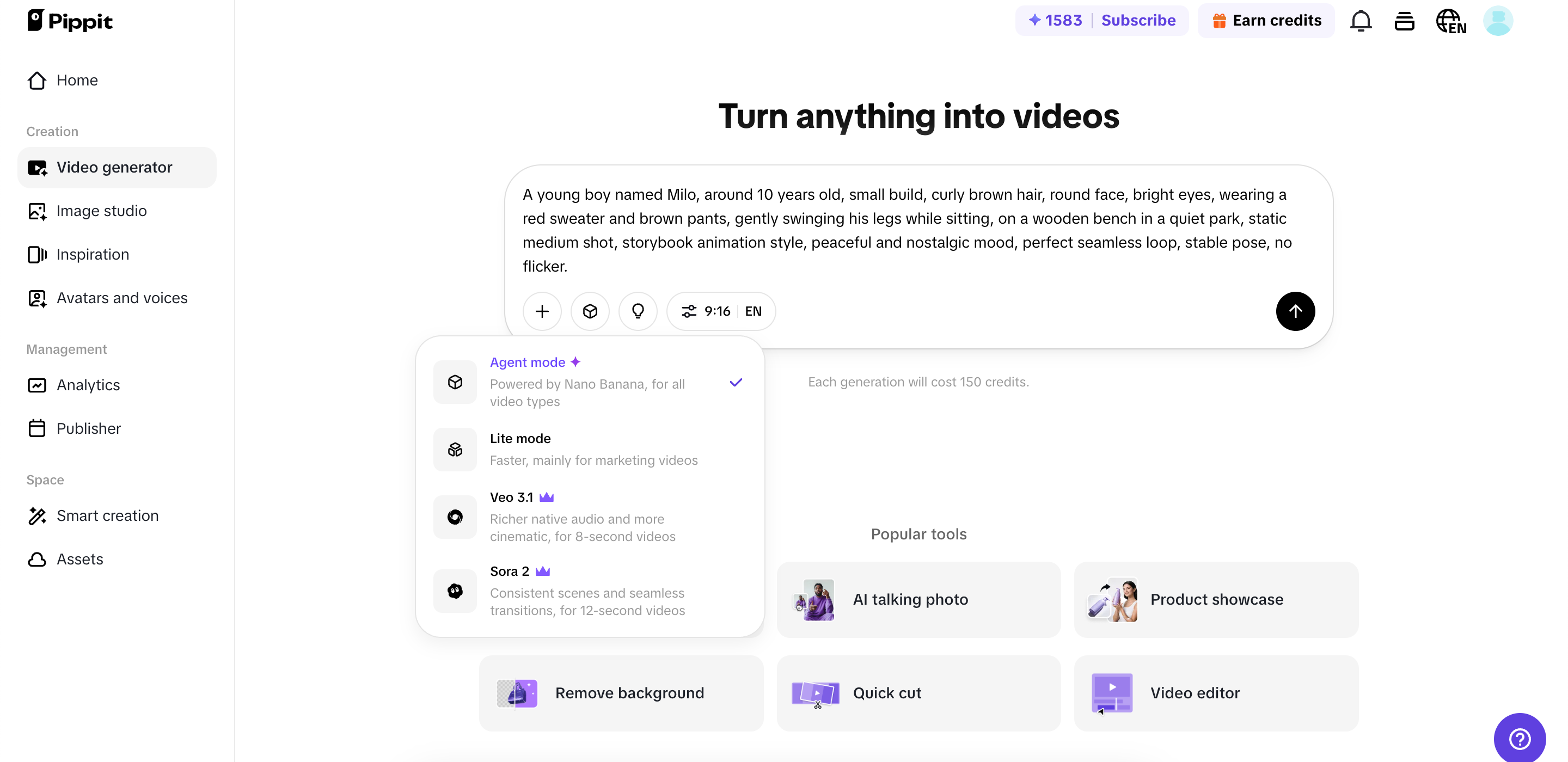 Generate your video