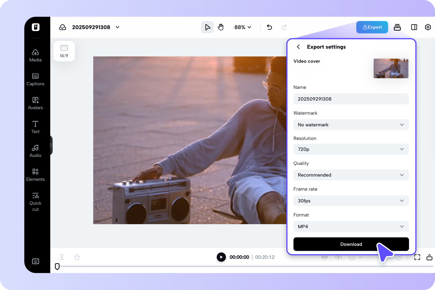 Экспортируйте или скачайте.