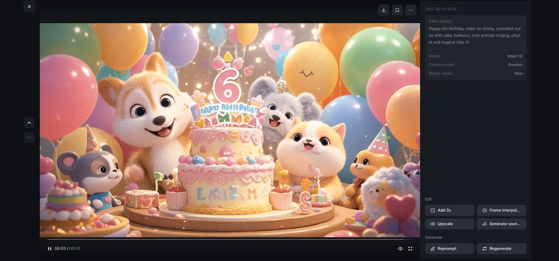 Video de cumpleaños animado