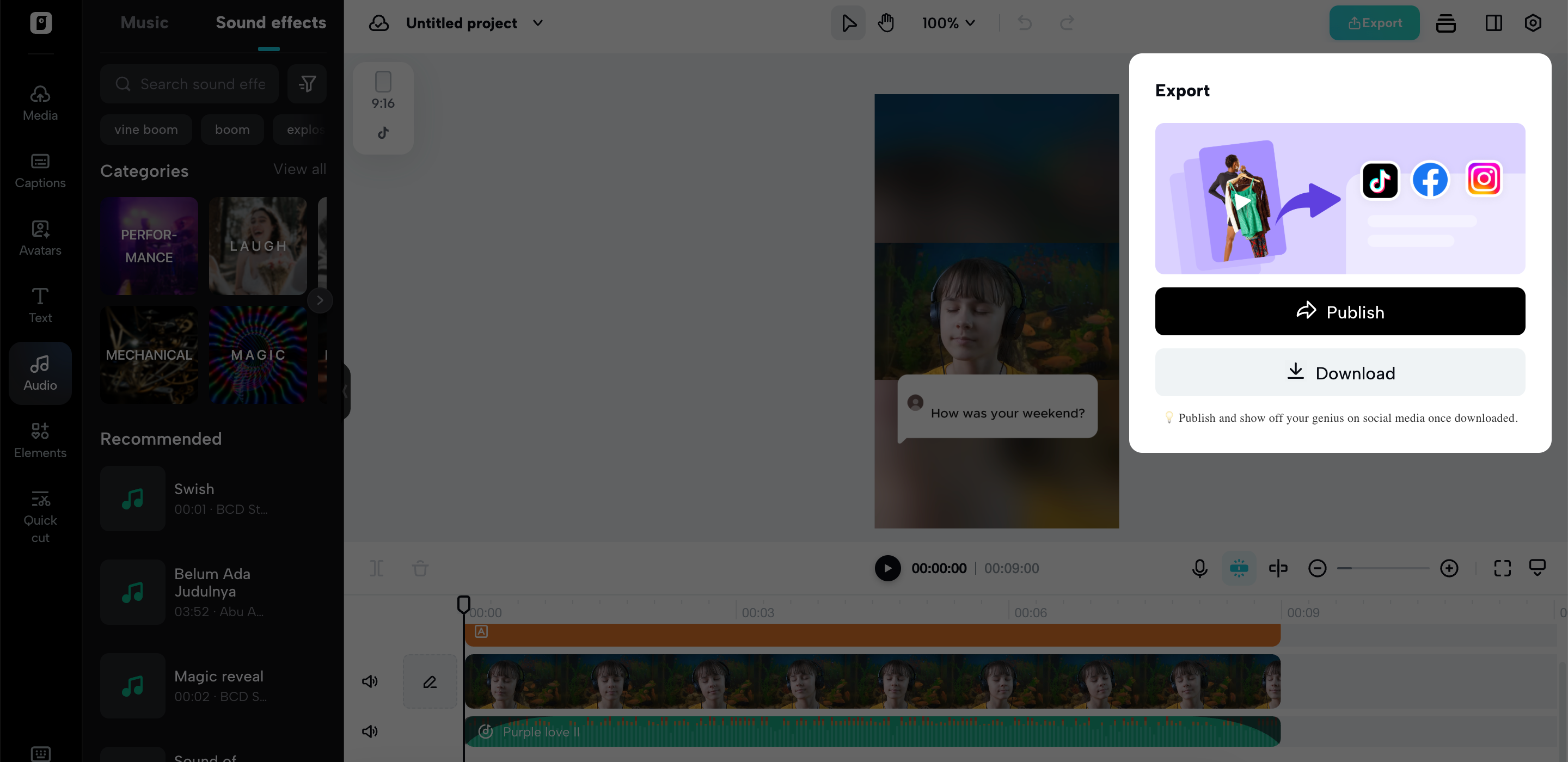 I-export ang iyong ASMR na video