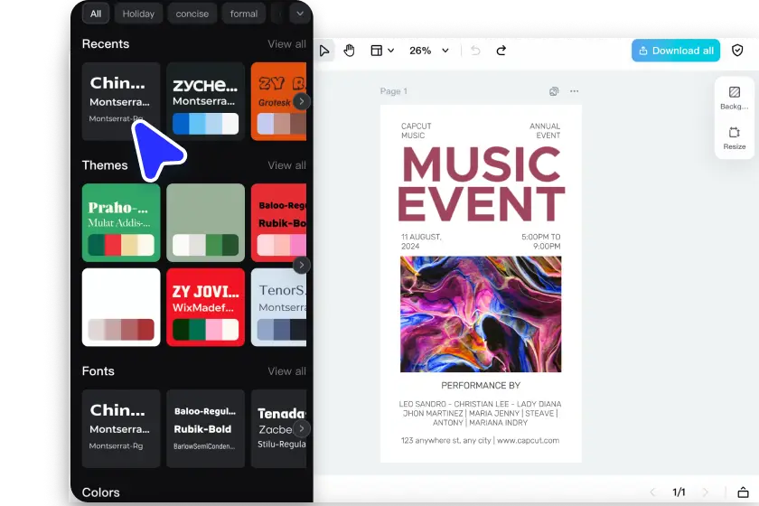 Personalisieren Sie die Vorlage