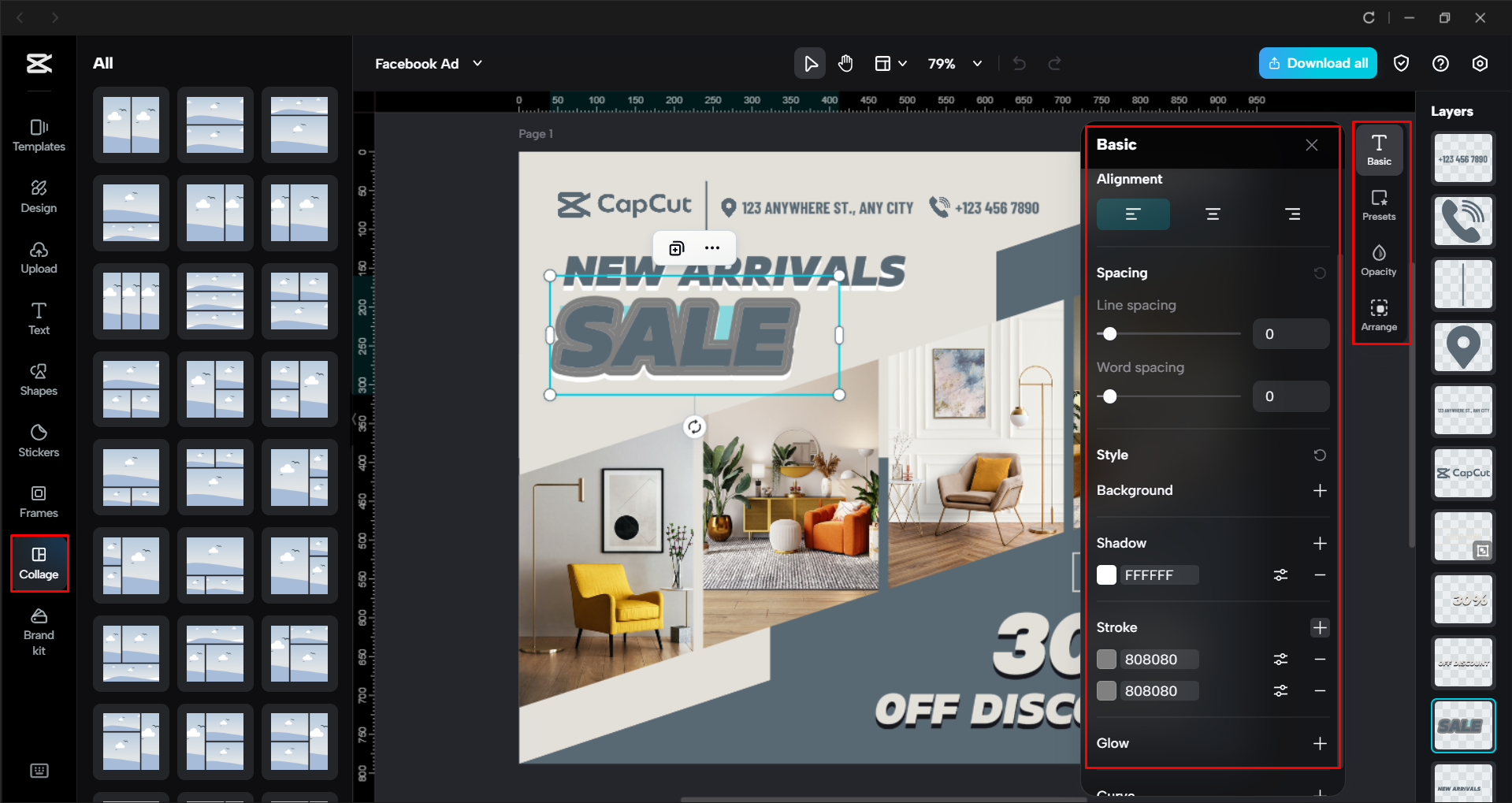 Editing the template in the CapCut desktop video editor