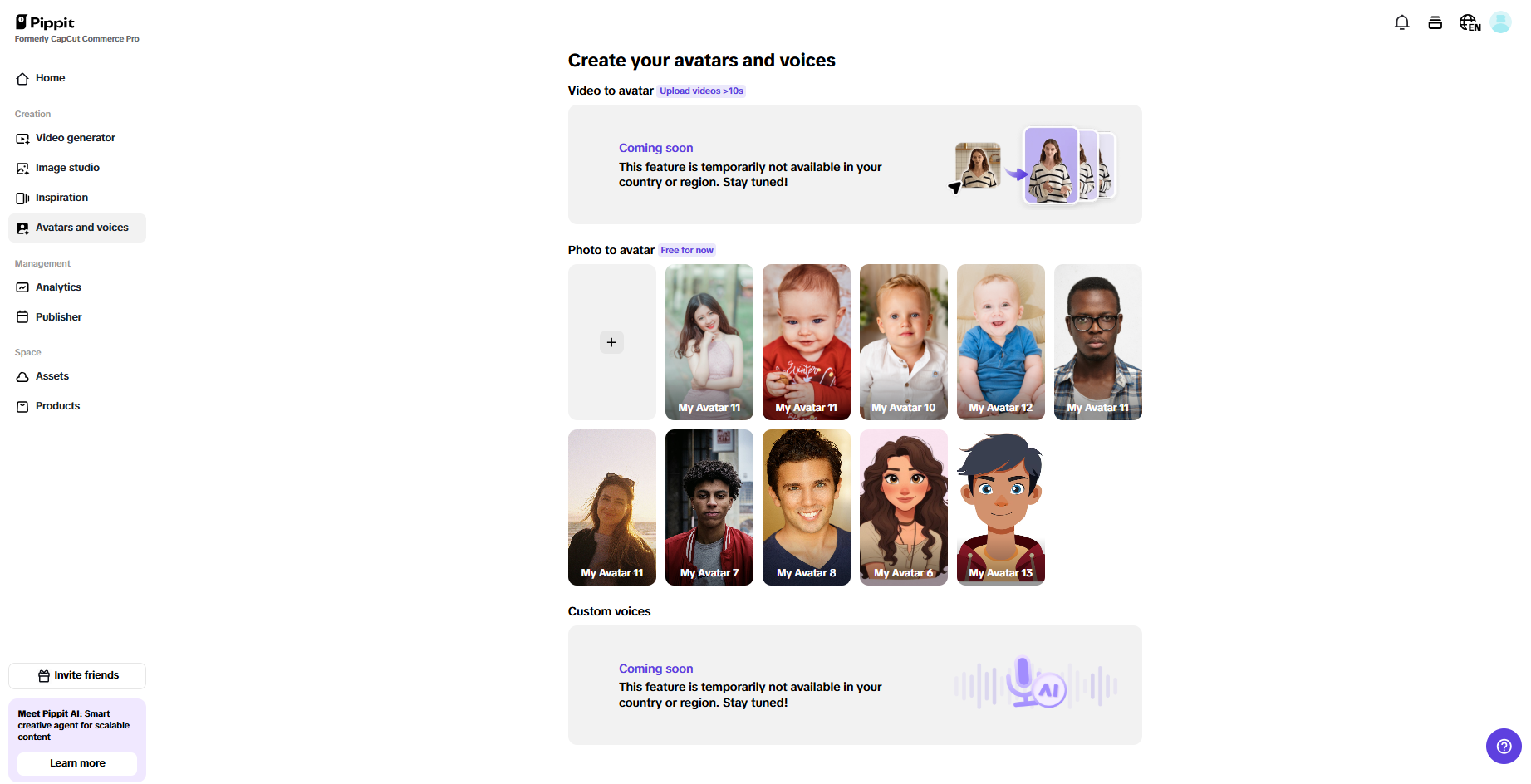Avatars and text-to-speech integration