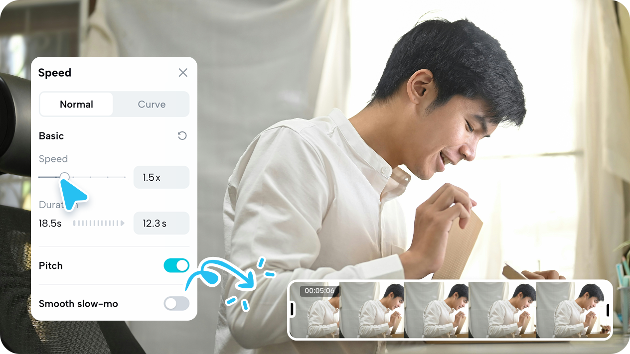 Editing unboxing videos in Pippit