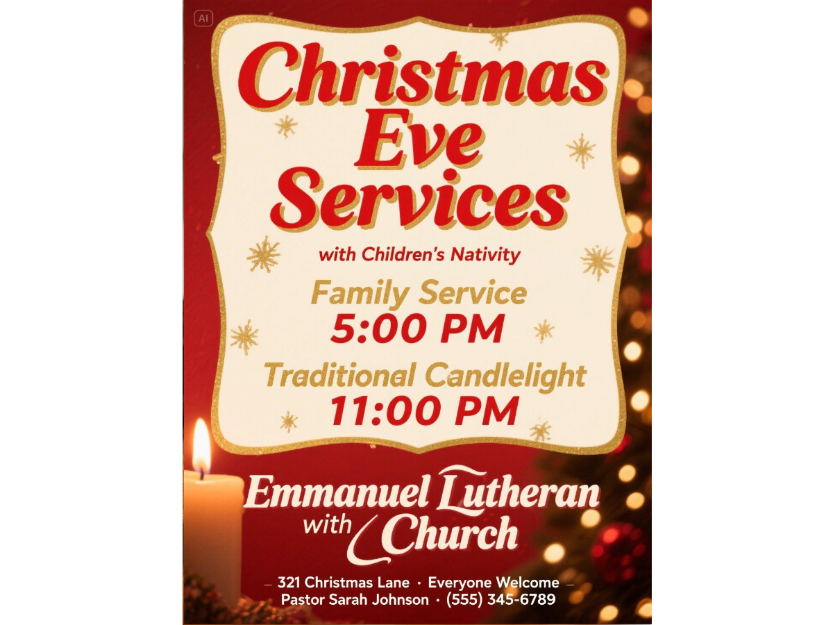 Holiday service announcement design