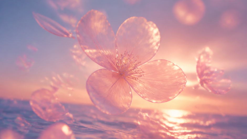 Transparent Flower Video prompt 3 original 16:9 visual