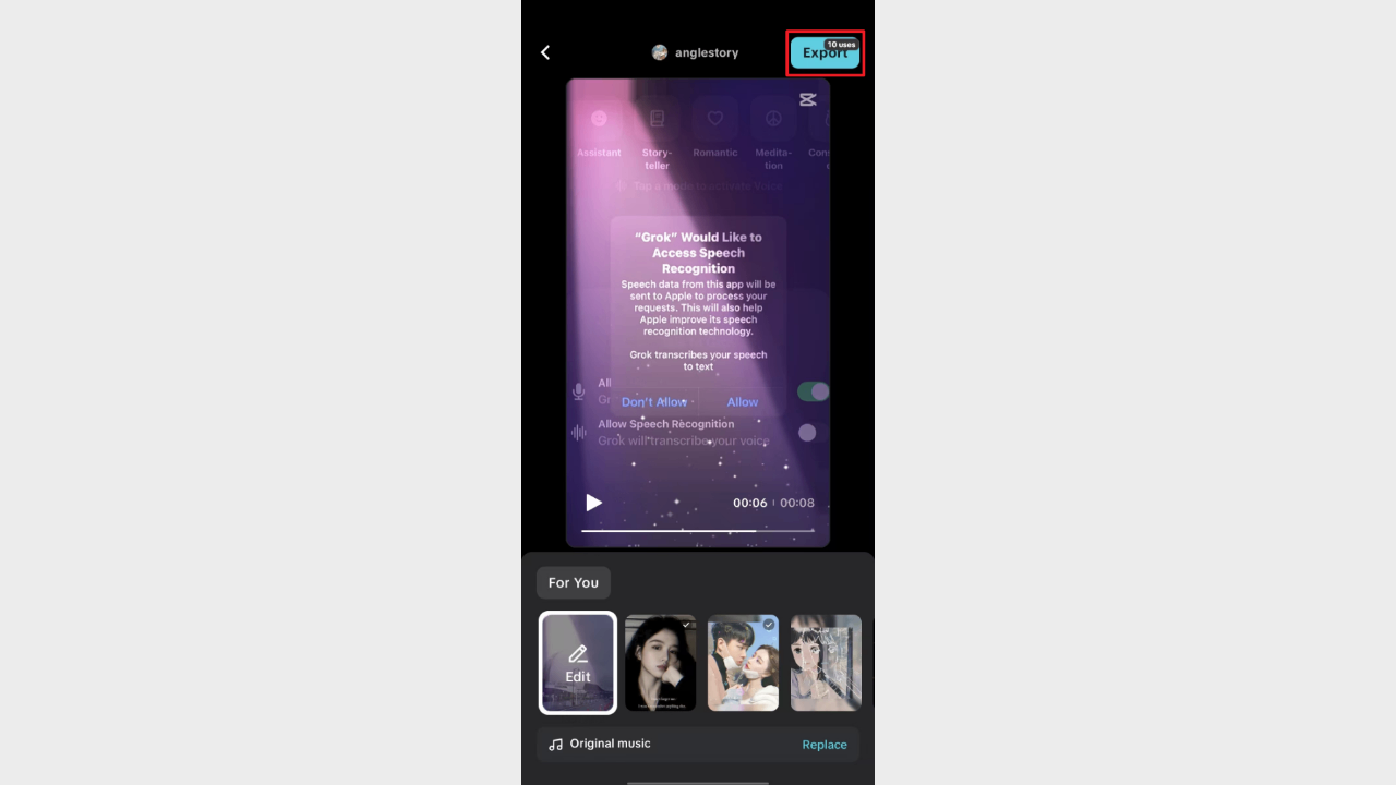 Customize and export video