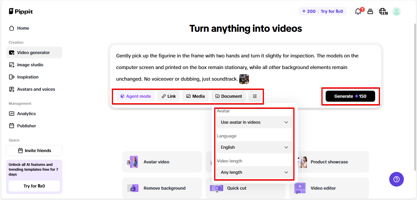Gumagawa ng video sa Pippit