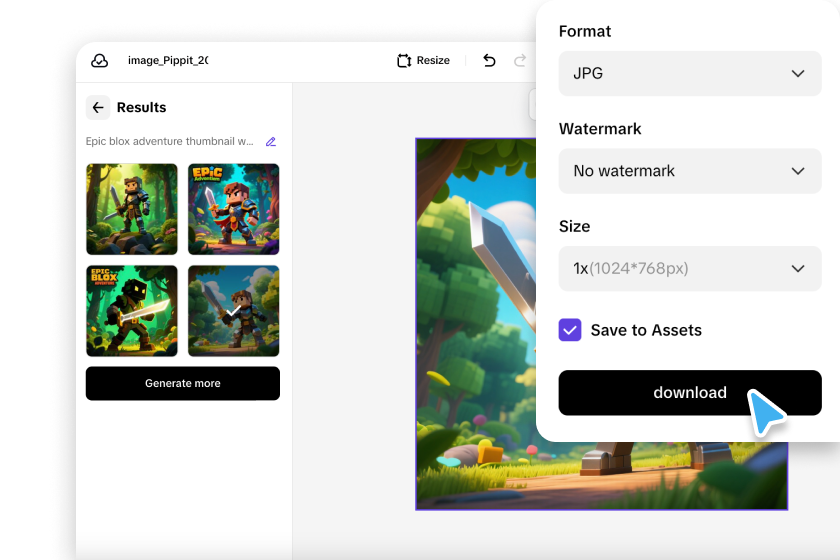 Edit and export Roblox thumbnail