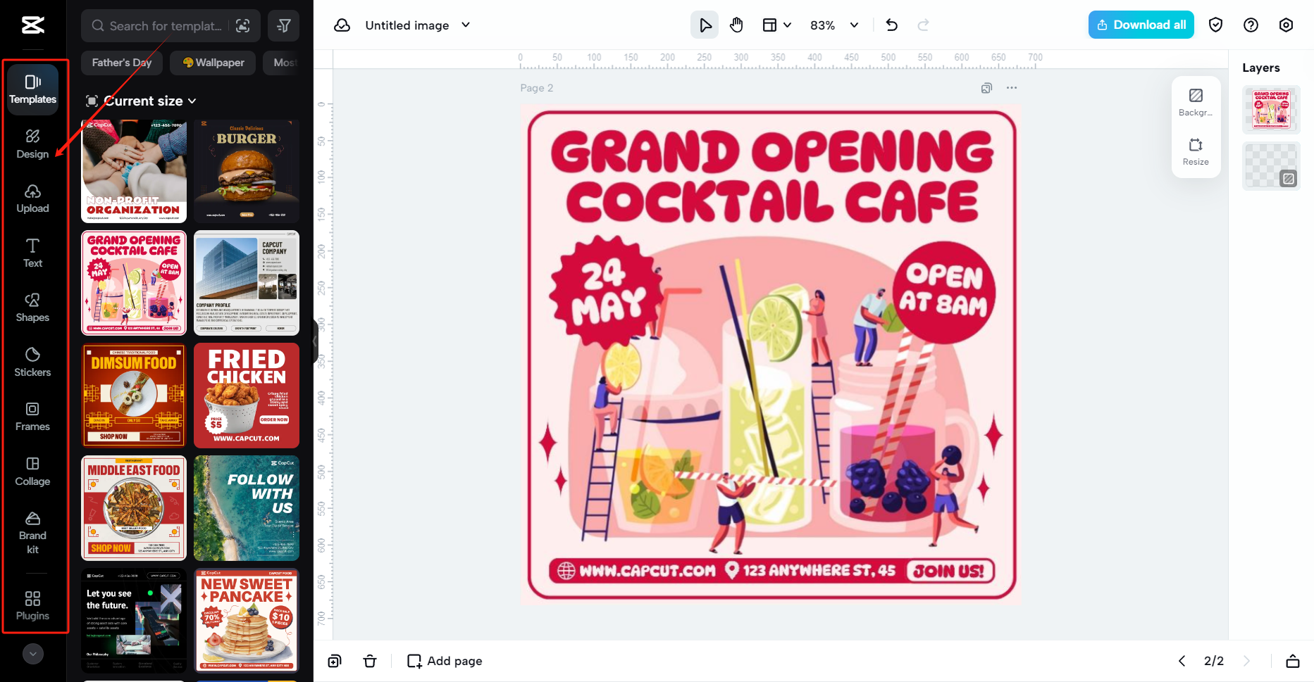 Add shapes, stickers, and frames, etc.