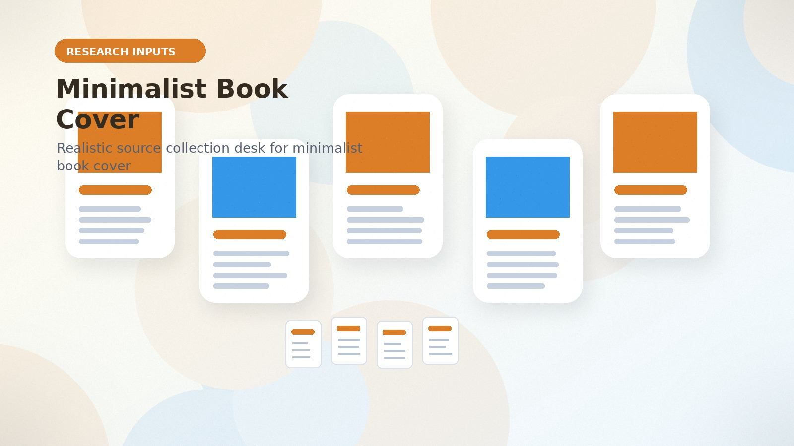 Minimalist Book Cover realistic research inputs visual for minimalist book cover