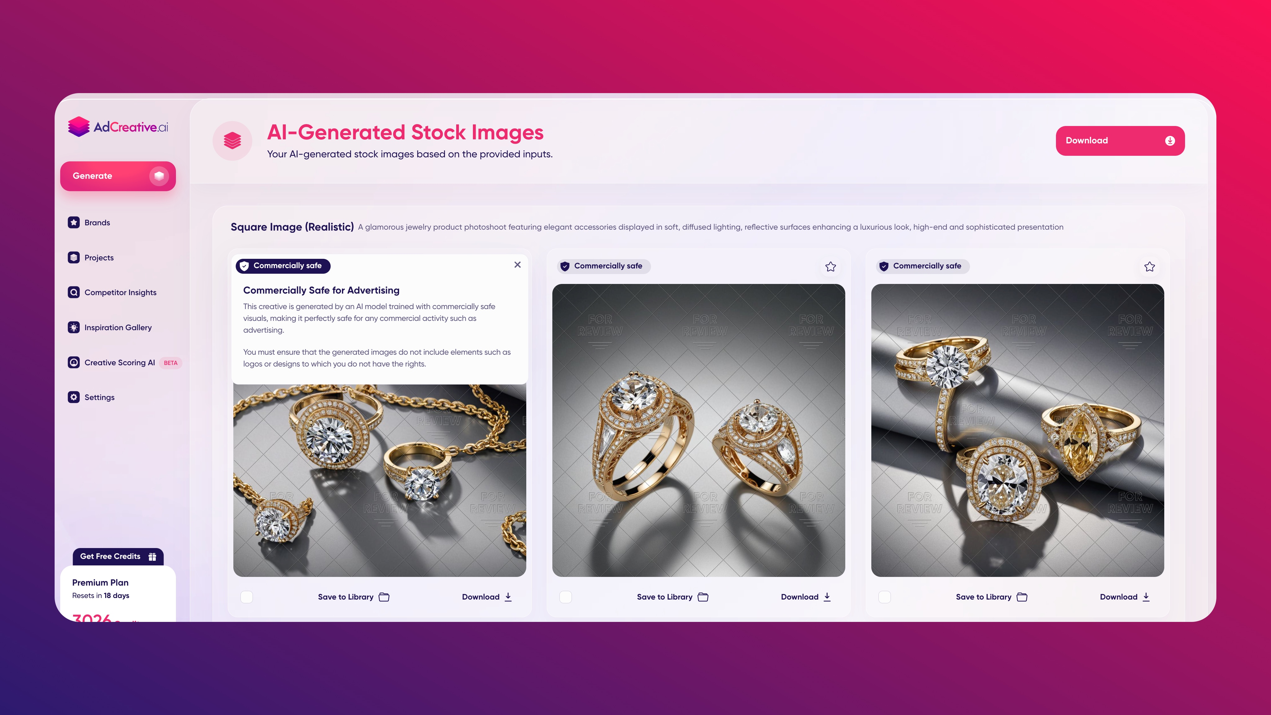 AdCreative.ai ホームページ