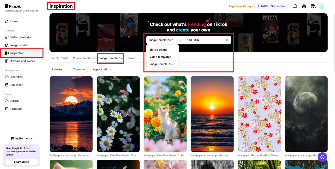 Search for templates