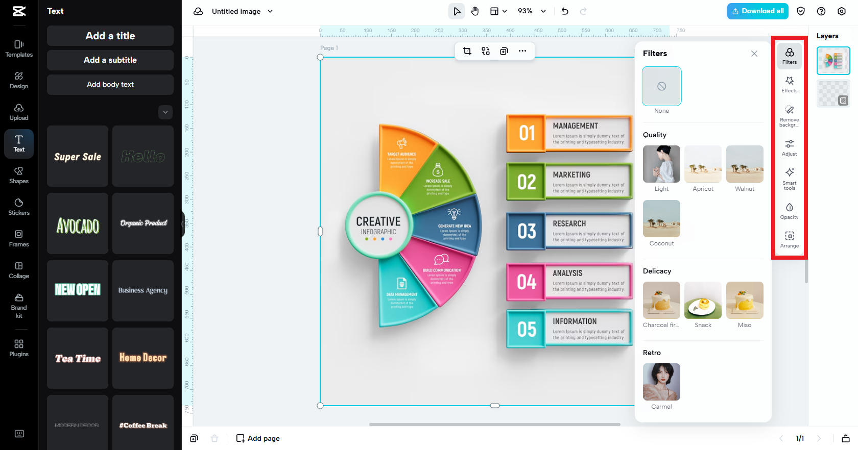 Customize with layers, filters, smart tools, etc.