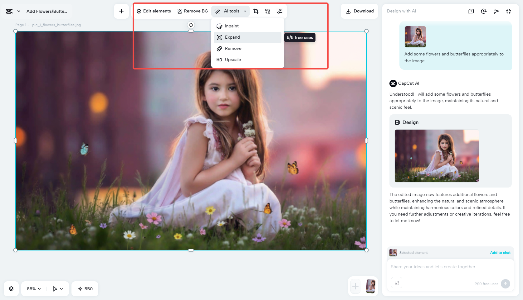 Customize image with AI