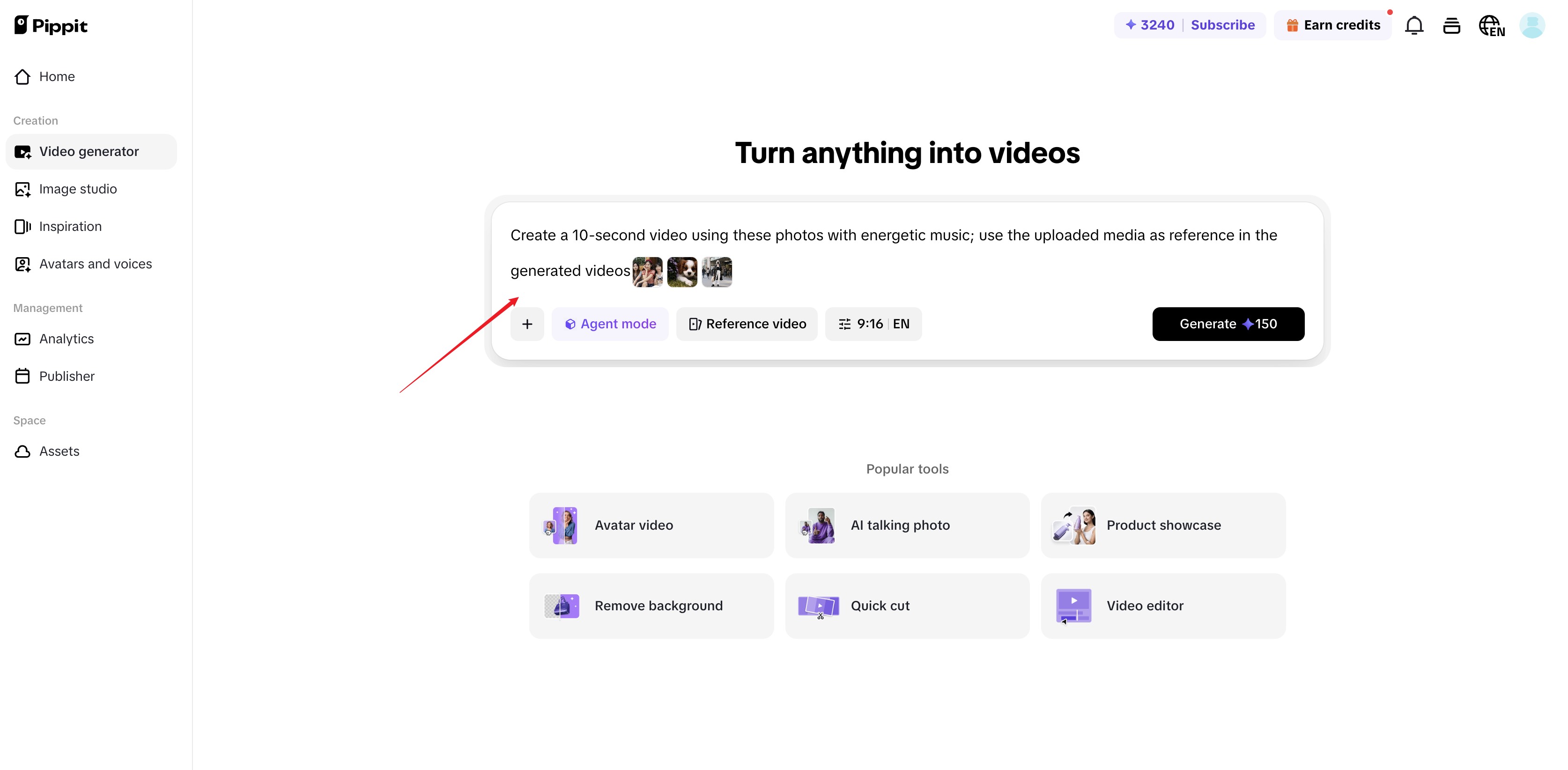 gerador pippit ai para fotos e vídeos