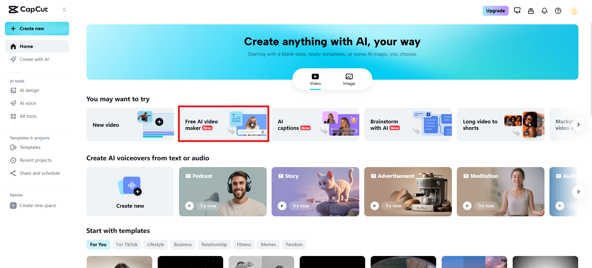 Access Free AI video maker