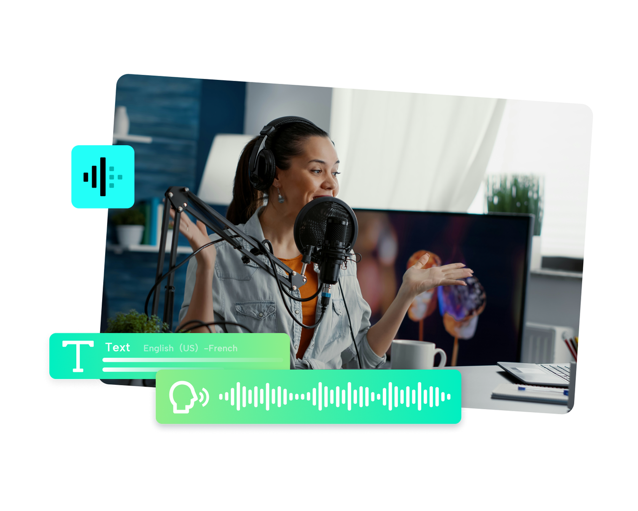 Gerador de voz com IA para transformar texto em áudio