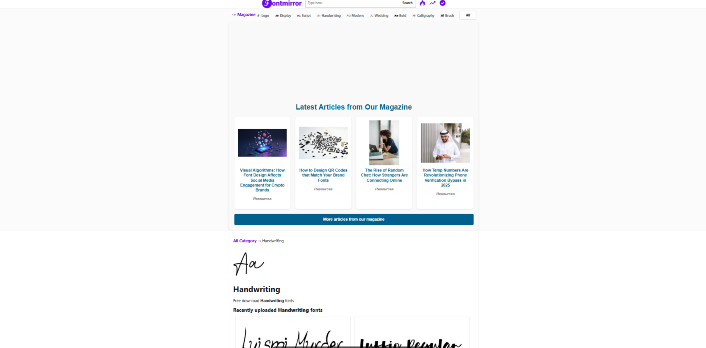 Interface of Fontmirror - a highly efficient tool to download Cambria font for free 