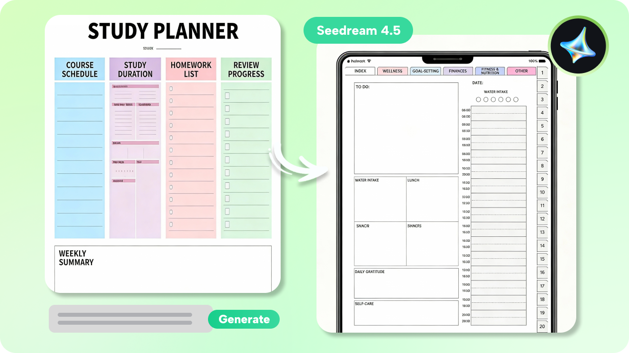 transform existing planner templates into custom designs 