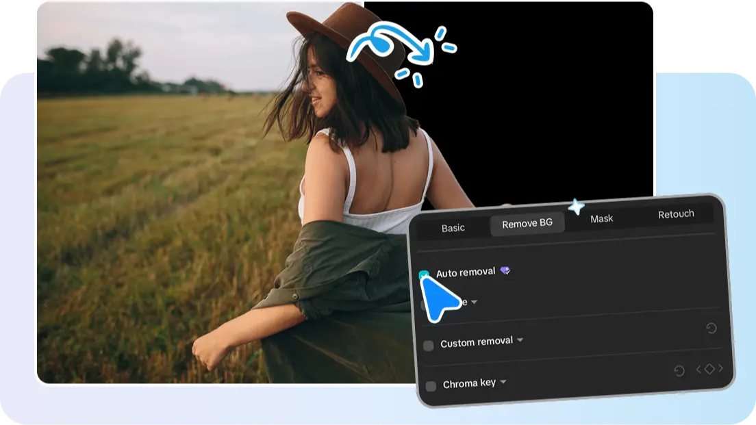 AI removing video background online