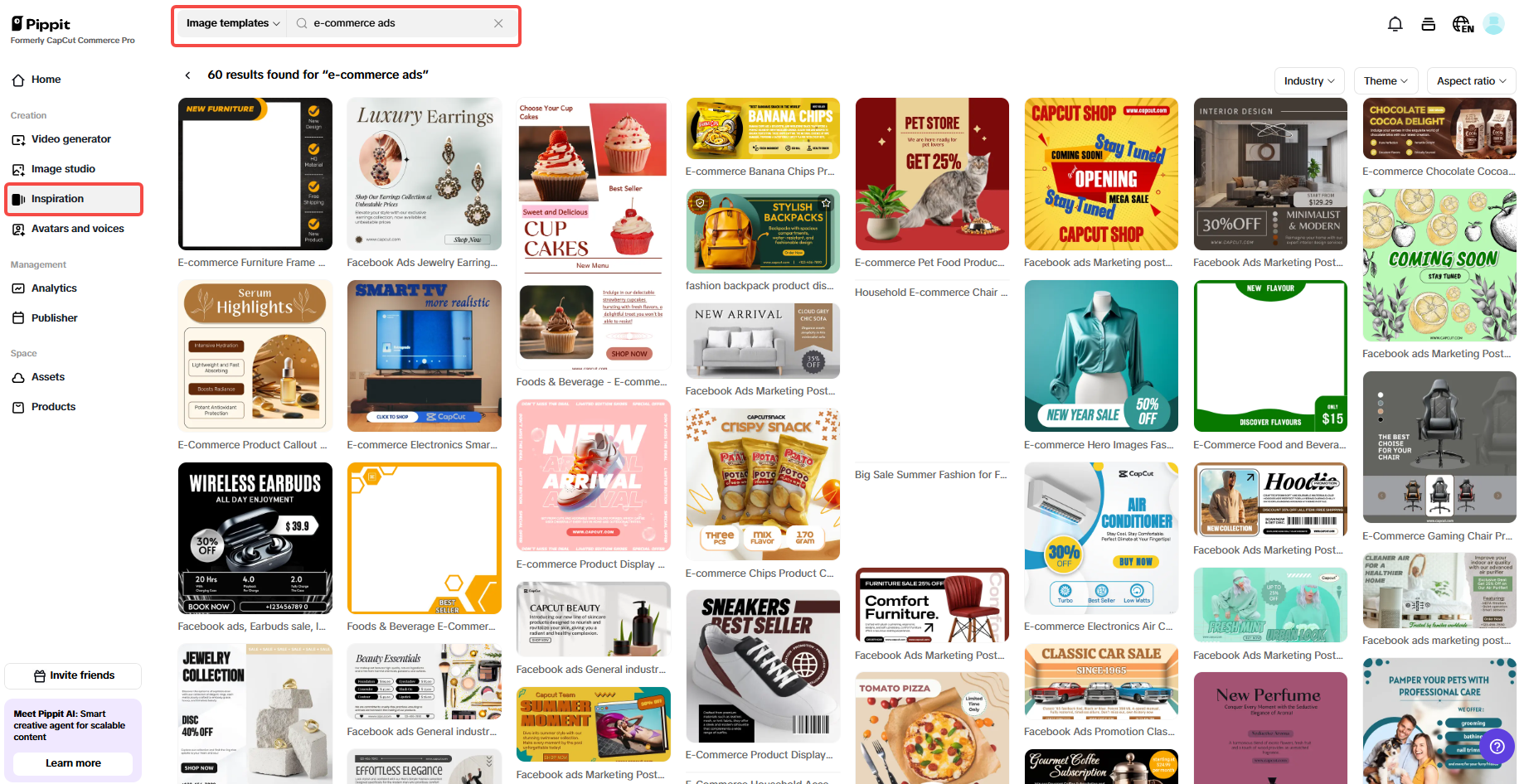 Sign up and access Inspiration