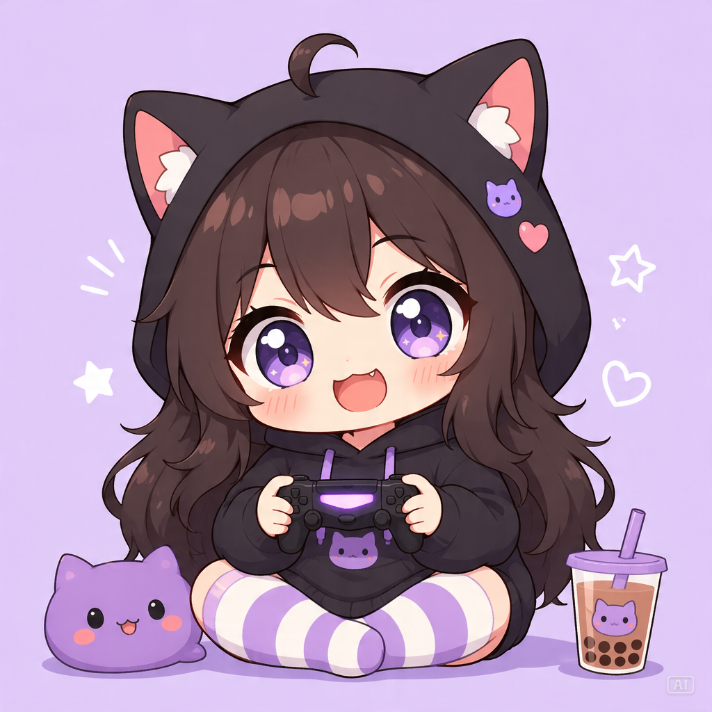 Chibi anime gaming profile picture generated by Pippit