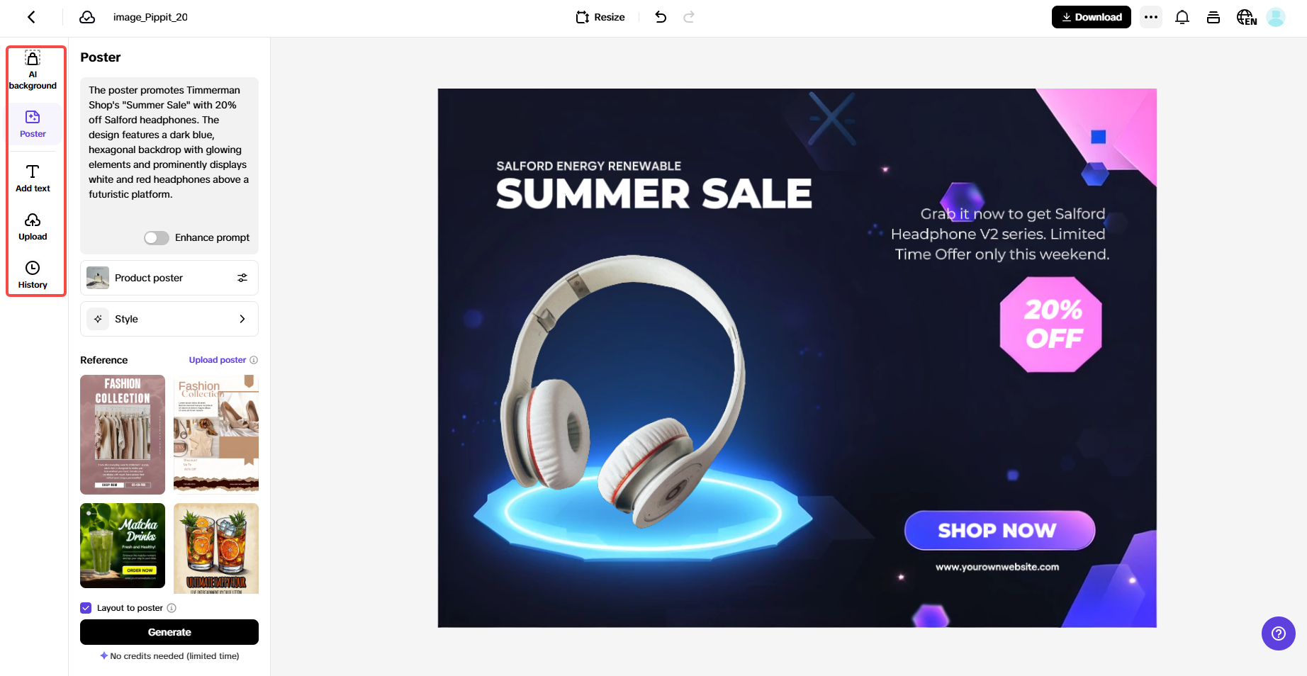 AI product image