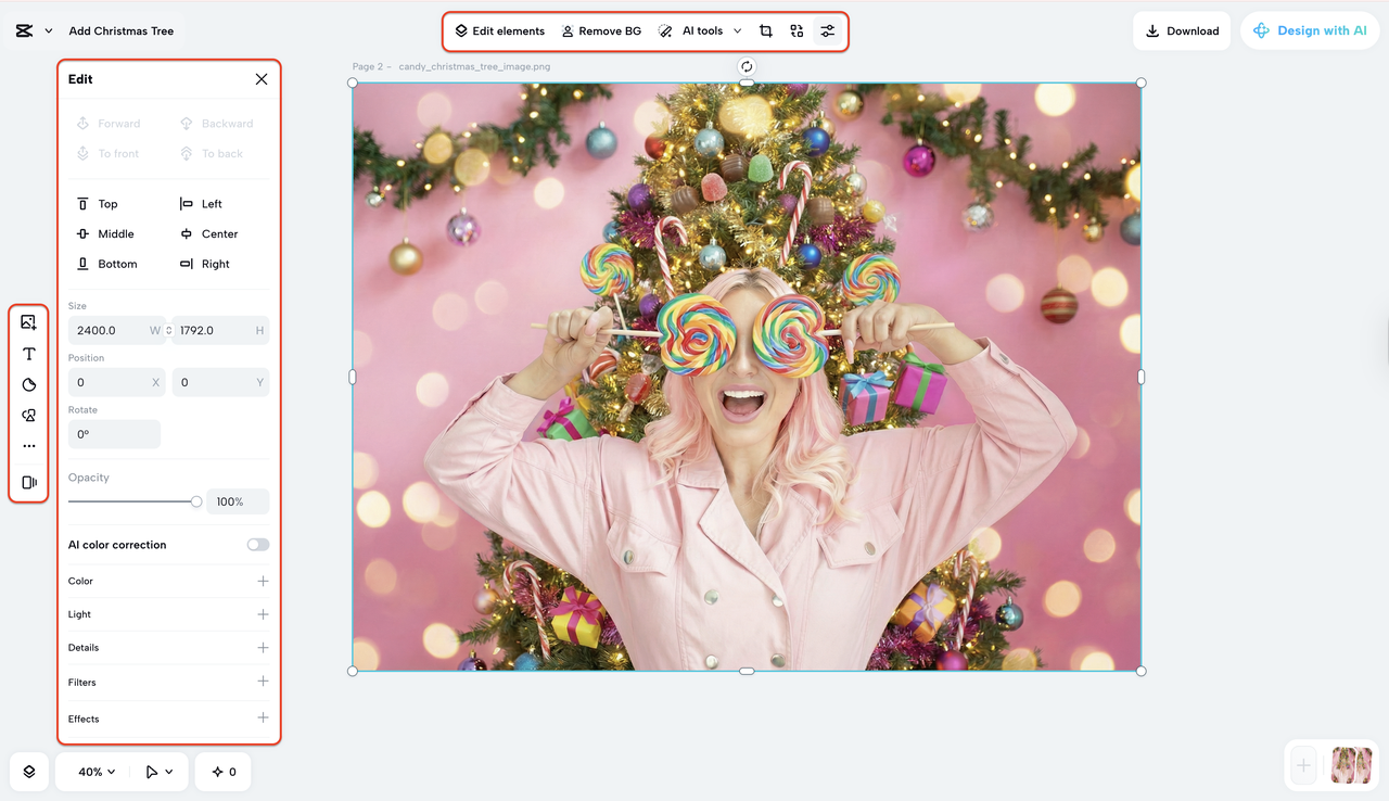 Apply filters and effects as per the needs