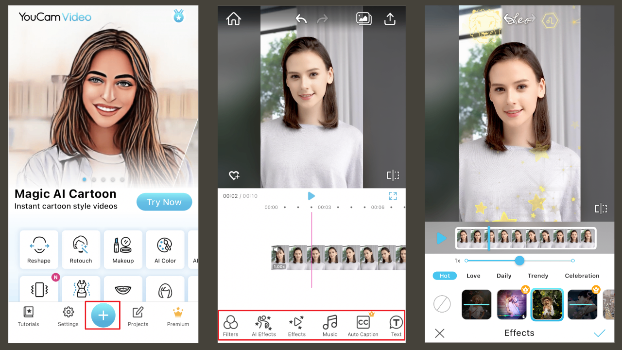 the YouCam app 