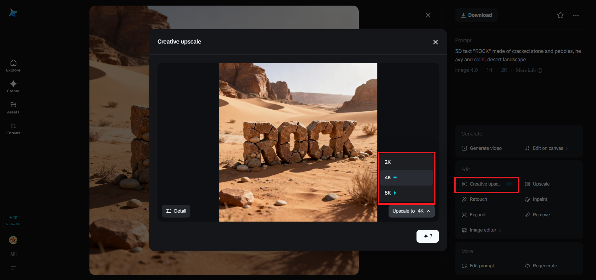 Recurso criativo de luxo em Dreamina