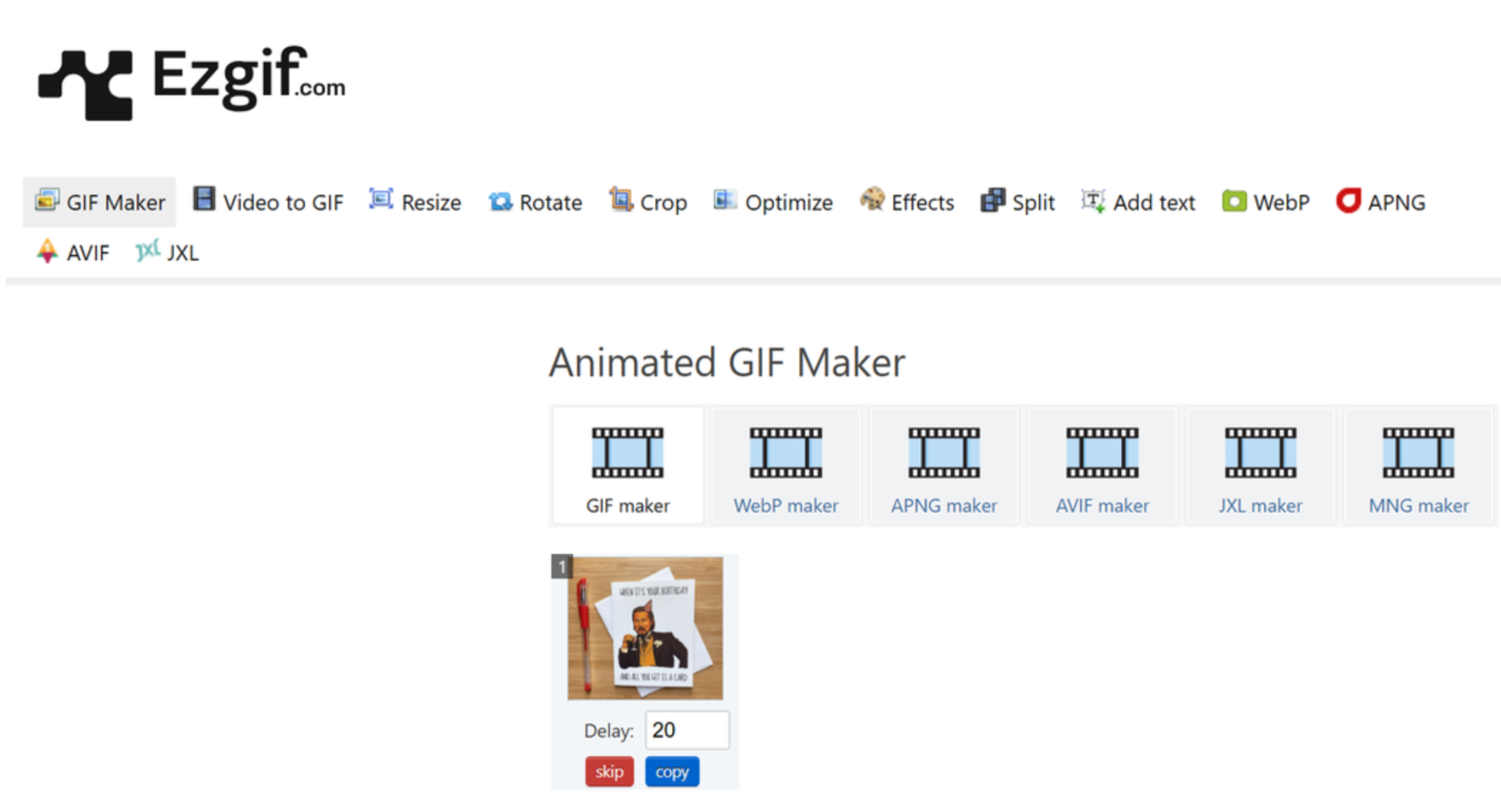 Ezgif - the handy tool to turn images into GIFs