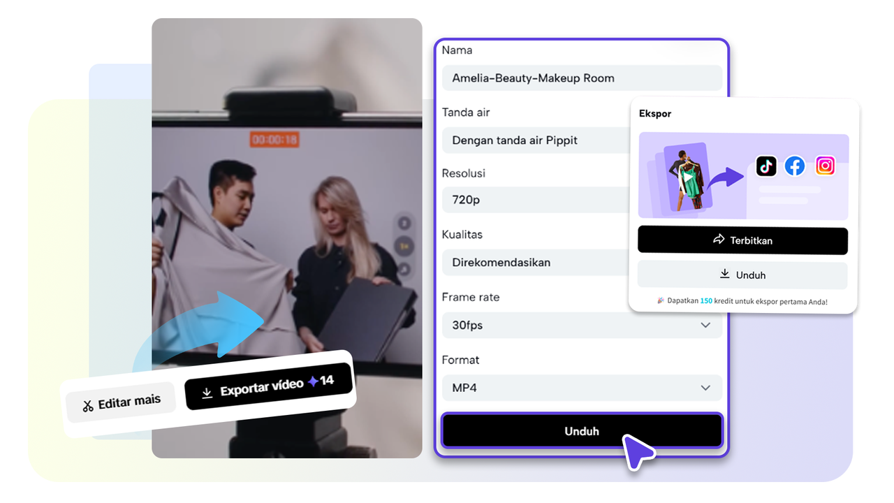Ekspor dan publikasikan video sesuai kebutuhan.