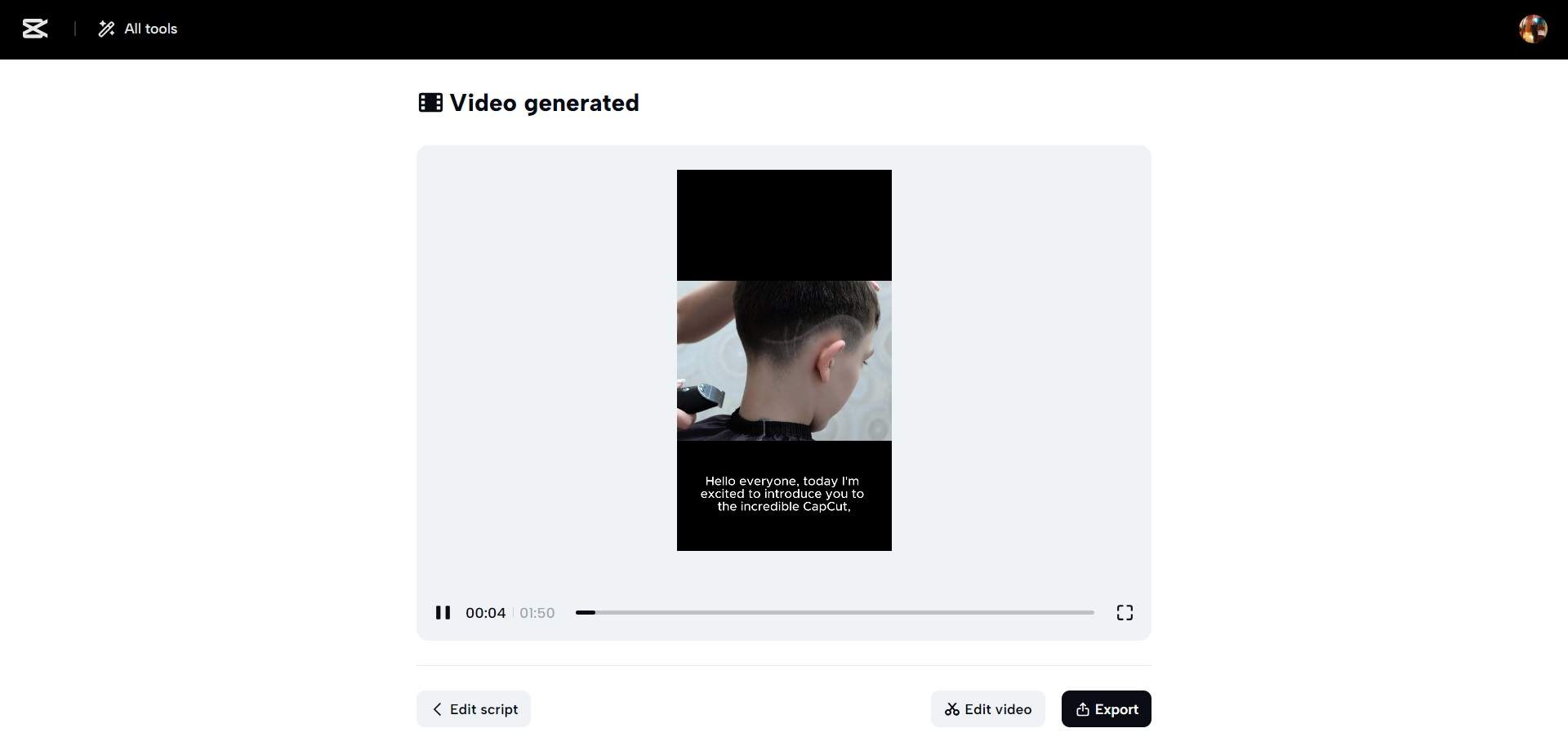 Edit and export