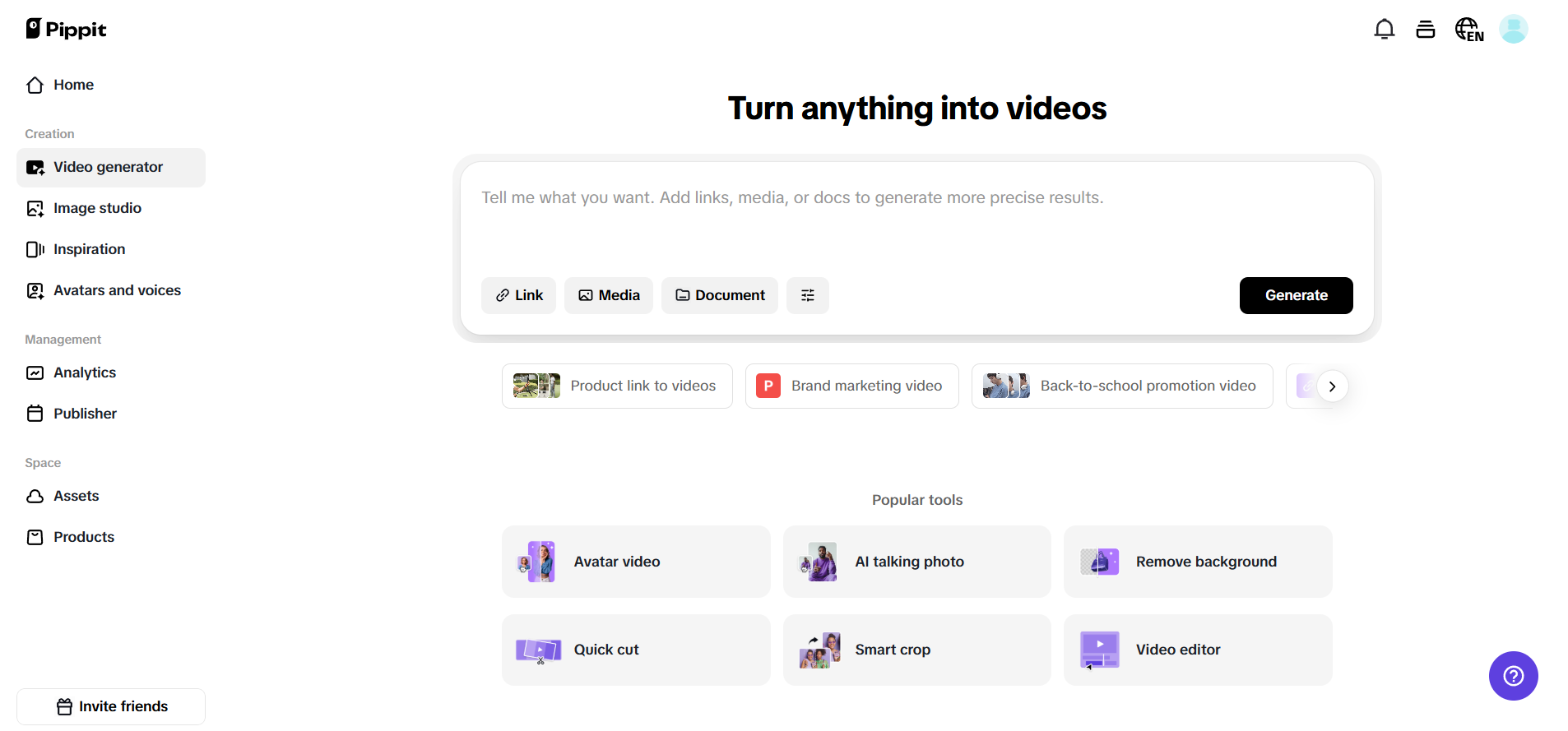 One-click video generation