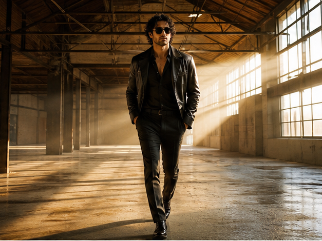 Viral Gangster Walk Video prompt example 2 - Warehouse light
