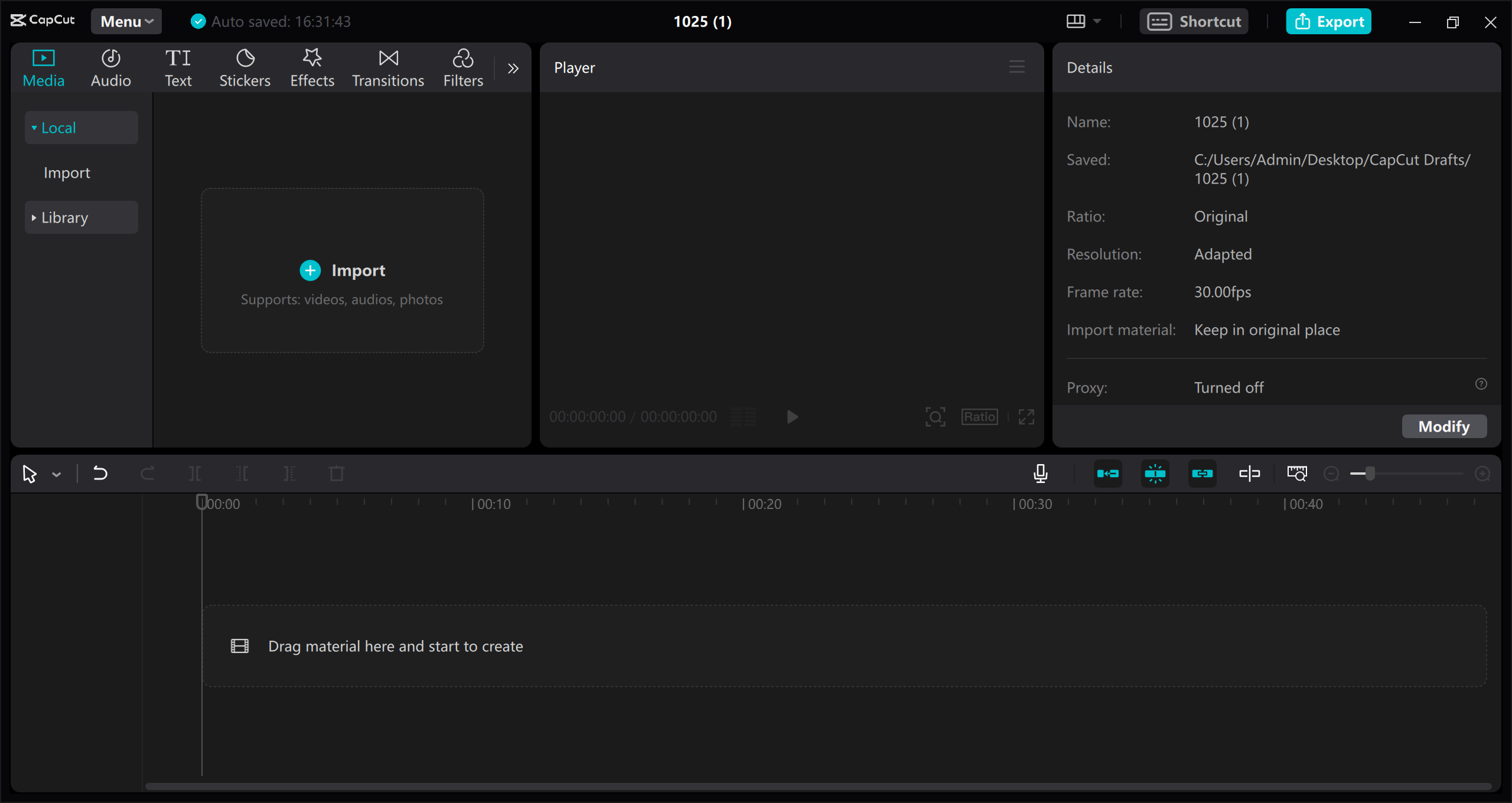 Upload video or audio file