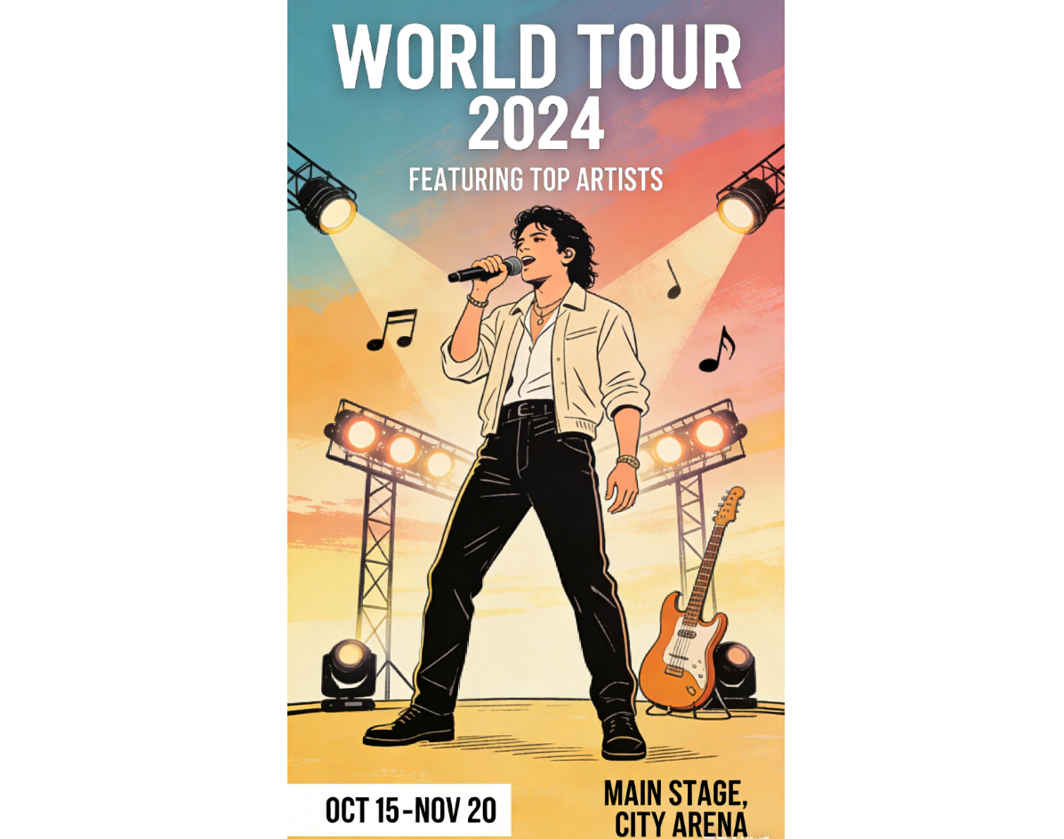 Idea de diseño de cartel de gira: Carteles de gira de estilo vintage