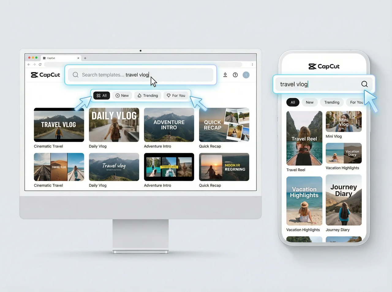 search templates in CapCut