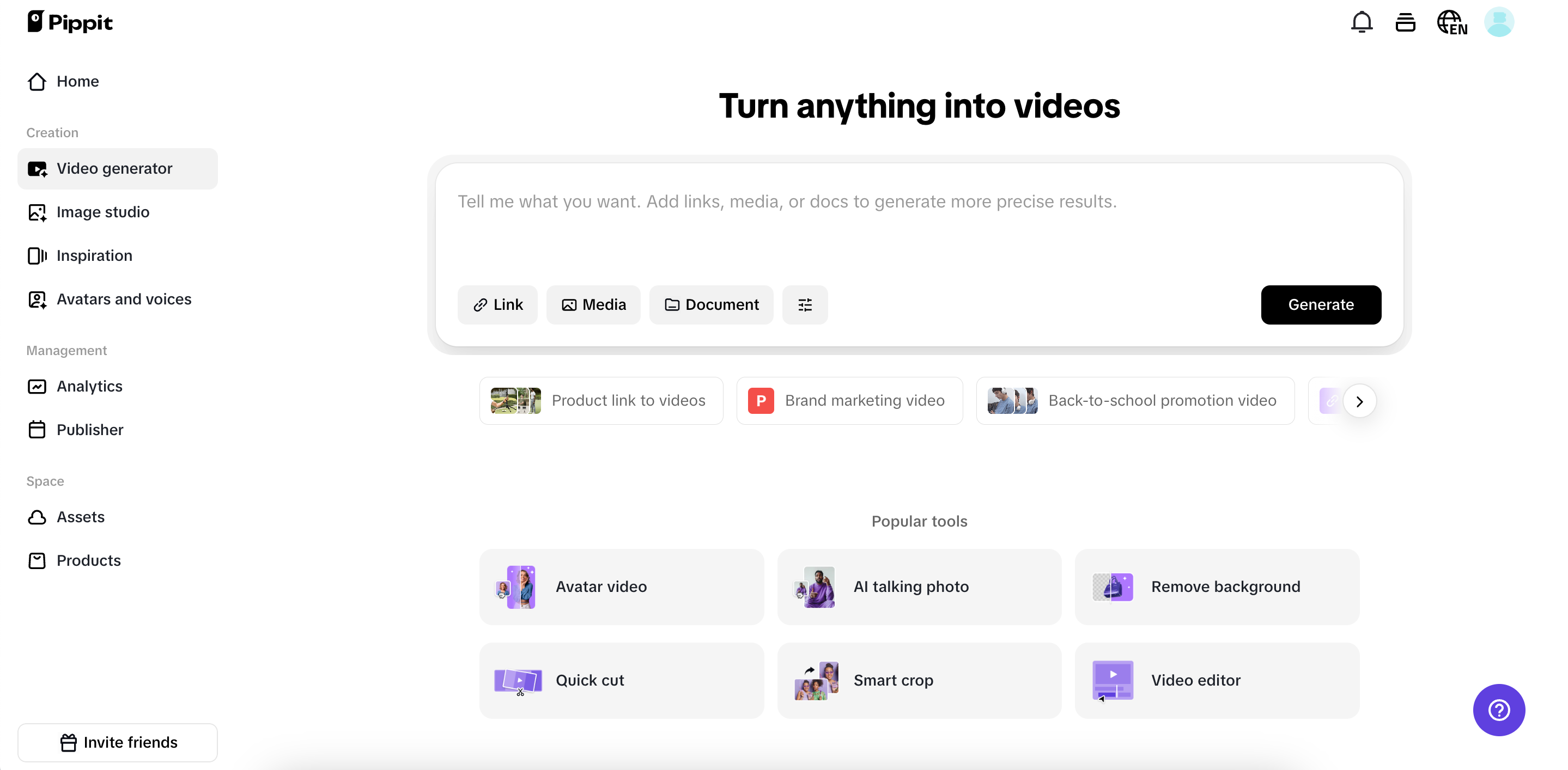 Start with links or media