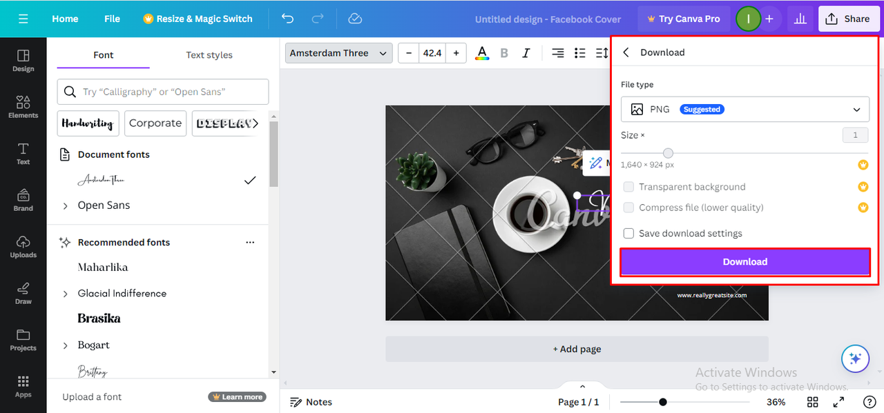 export the image