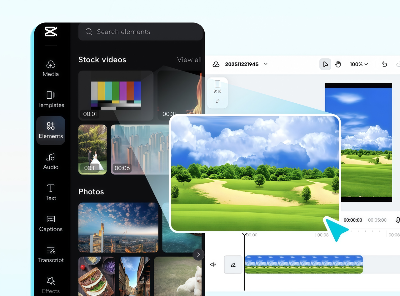 Start creating with CapCut's free stock videos
