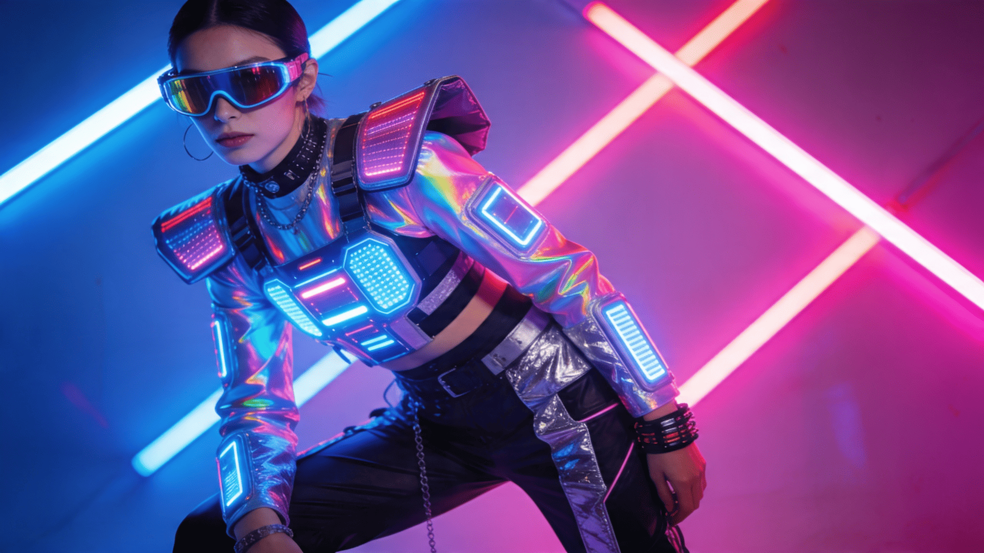 Editorial de moda cibernética