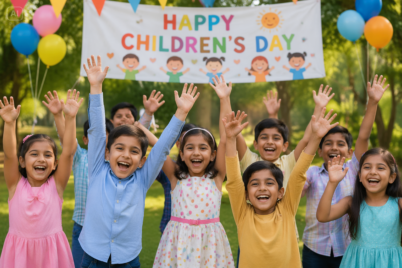 ai children day photo background