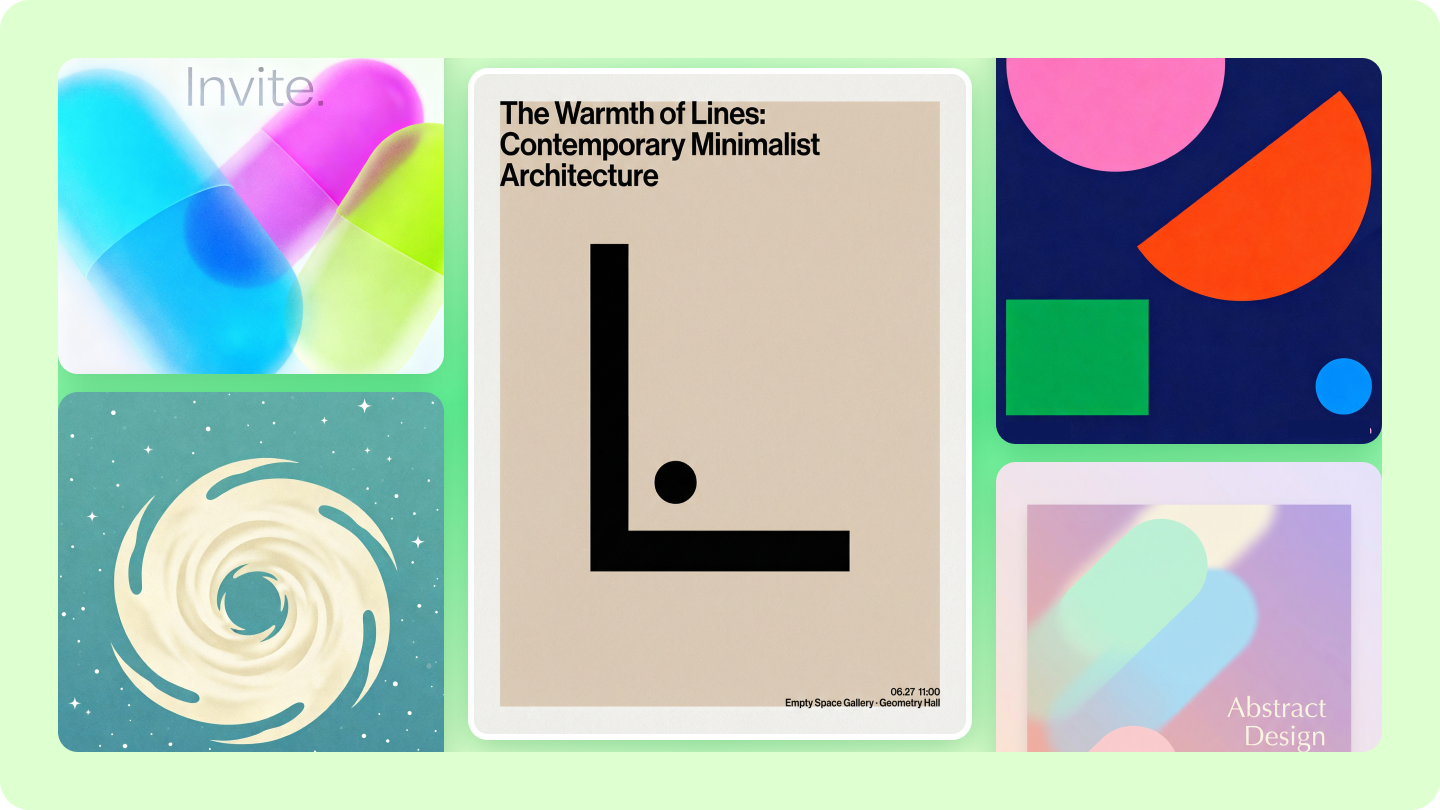 Design minimalist de postere: imagini curate, simple și creative