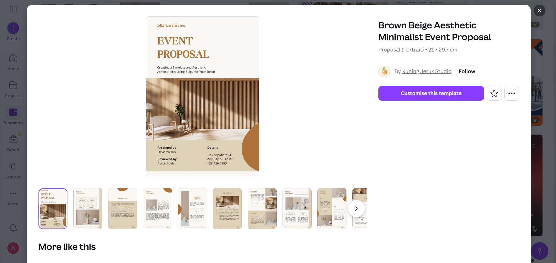 Canva interface