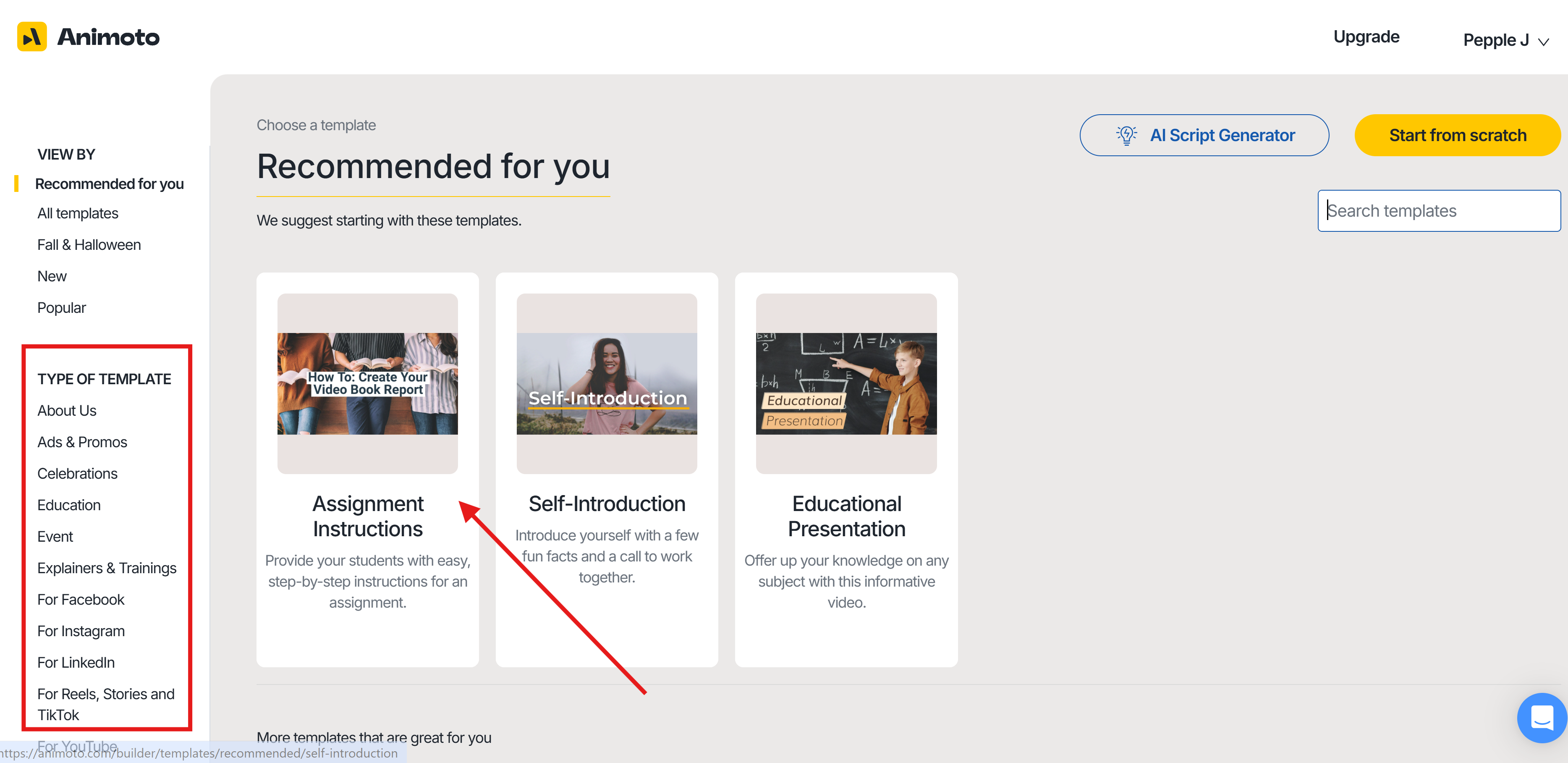 Product showcase with Animoto